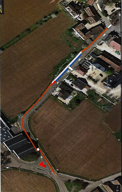 Plan travaux rue de Planchot à Aloxe