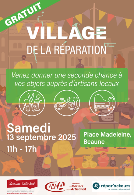 Affiche du village de la réparation du 13/09/2025